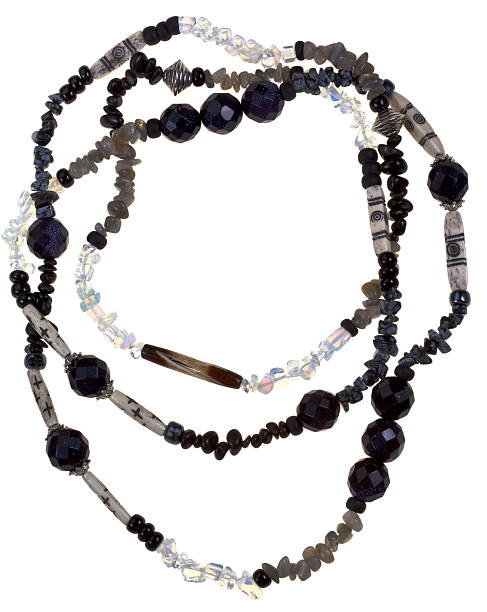 透明、ブラックストーン、ボーンネックレス - animal bone stone necklace bead ストックフォトと画像