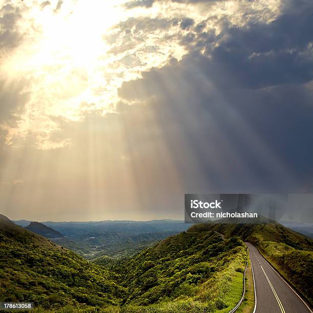 Asphalt Road To The Mountians Stock Photo - Download Image Now - Drive - Ball Sports, Driving, Tuscany