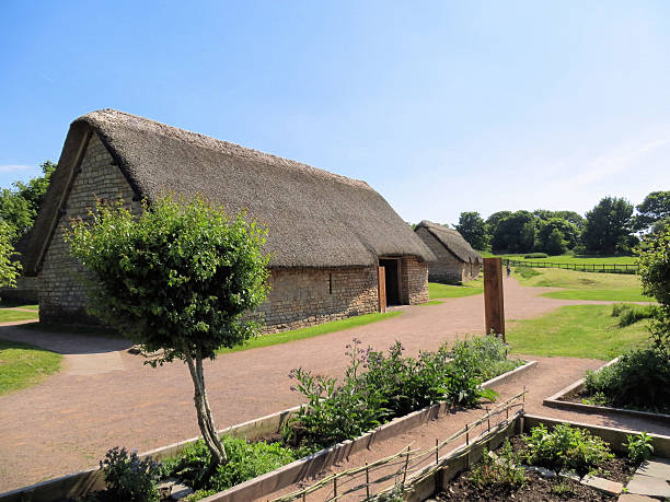 Cosmeston Medieval Village Cosmeston Medieval Village, Cosmeston Lakes cosmeston stock pictures, royalty-free photos & images