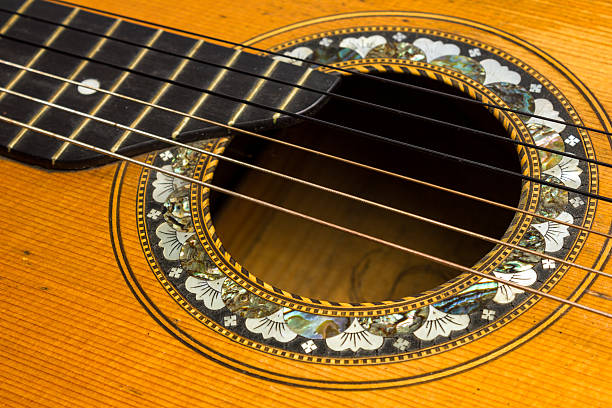 istock Old acoustic guitar soundhole 178613720