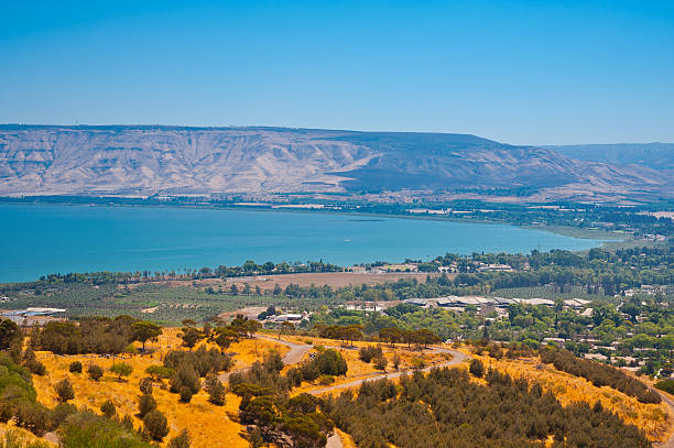 Galilee Sea View from Galilee Mountains to Galilee Sea, Kinneret galilee photos stock pictures, royalty-free photos & images