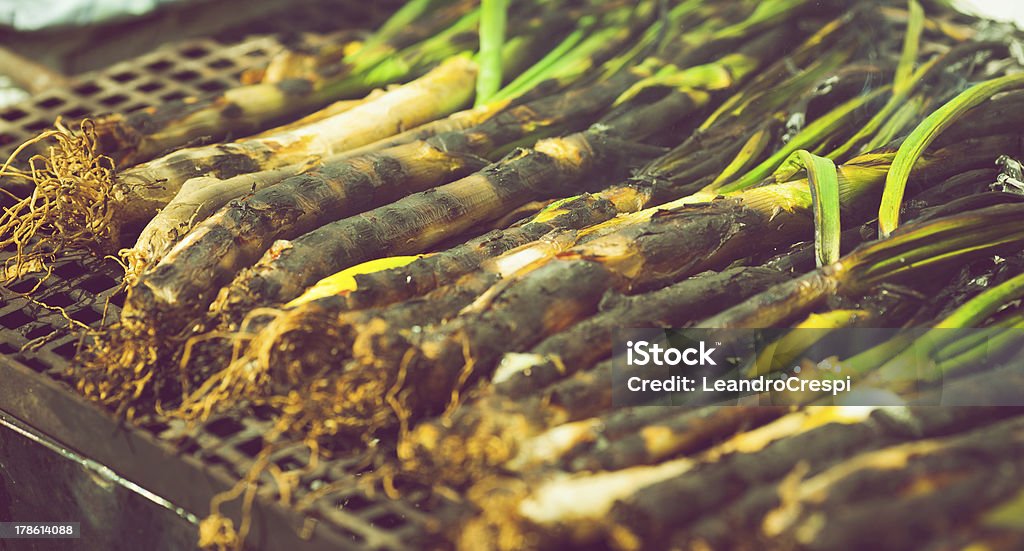 typical catalonia grilled green onion typical catalonia spain grilled green onion Agriculture Stock Photo