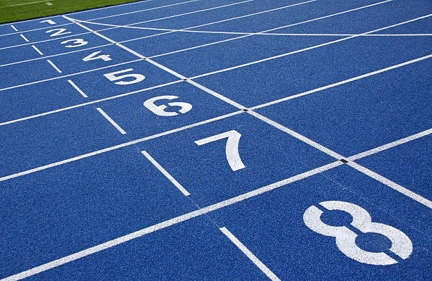 istock Starting grid of race track 178615272