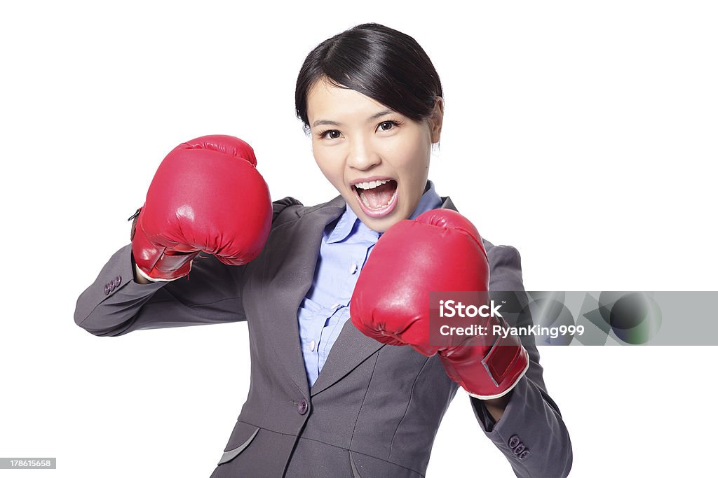 ボクシングビジネスの女性を撃退 - 1人のロイヤリティフリーストックフォト