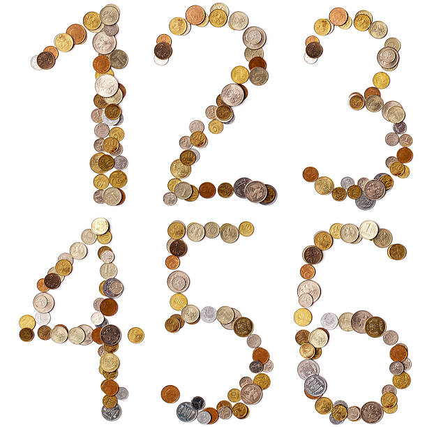 istock 1-2-3-4-5-6 numbers from the coins 178616218