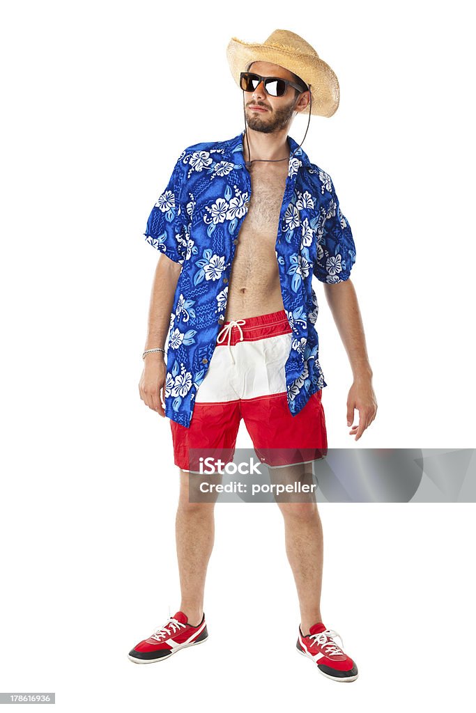 Быть серьезными на пляже - Стоковые фото Гавайская рубашка роялти-фри