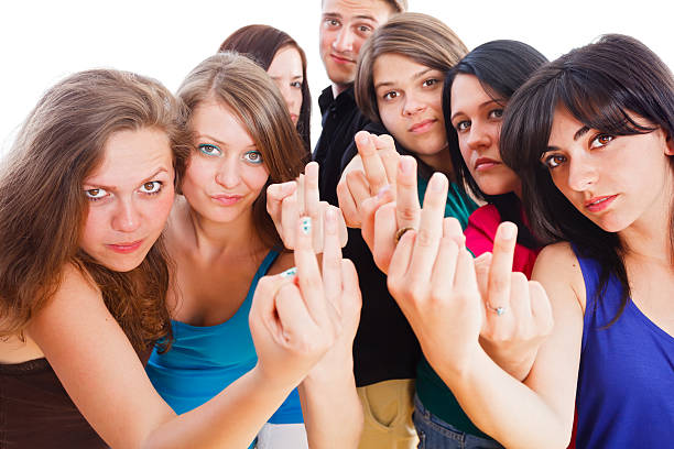 istock Group of people giving middle finger 178617280
