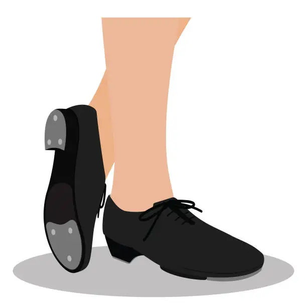 Vector illustration of illustration of Oxford style tap shoes design flat illustration