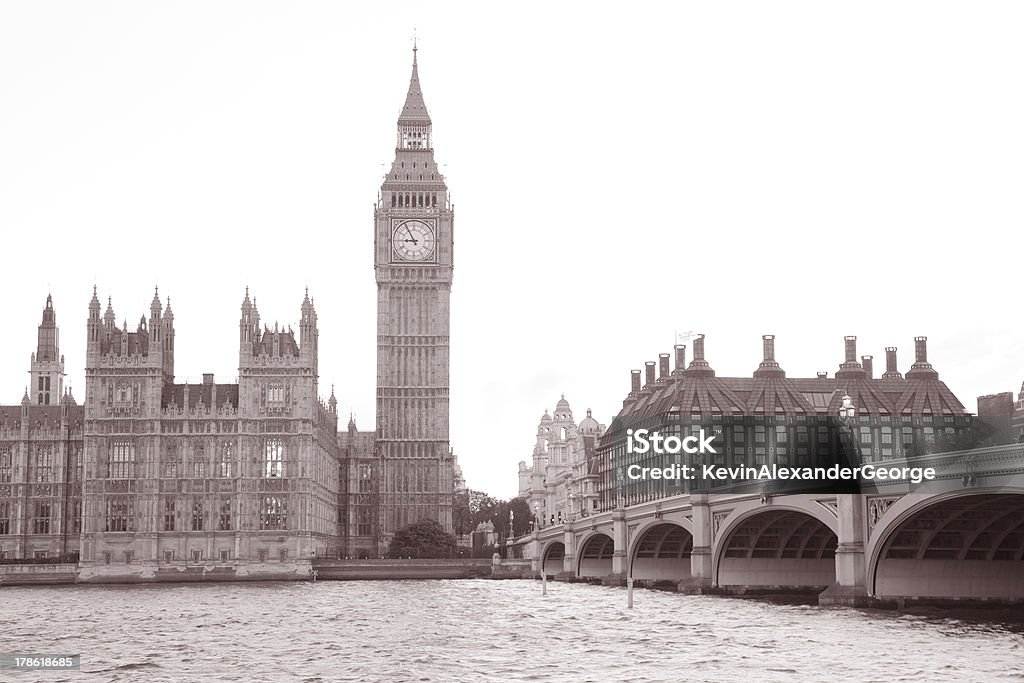 Big Ben e il Parlamento a Londra - Foto stock royalty-free di Bianco e nero