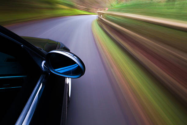 Car mirror view stock photo