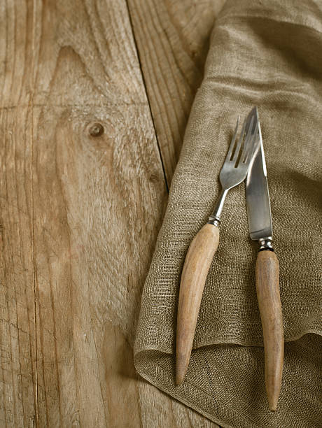 istock Vintage silverware on wooden background 178619482