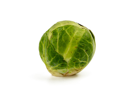 Brussels sprouts on a white background. Fresh, small Brussels sprouts on a white isolated background.