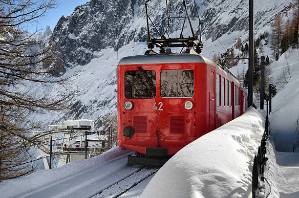 istock Scenic mountain train in snow 178622330