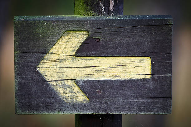 istock Wooden directional sign on the foothpath 178622569
