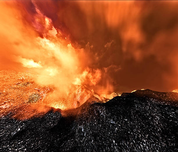 istock Volcanic eruption on island 178622715