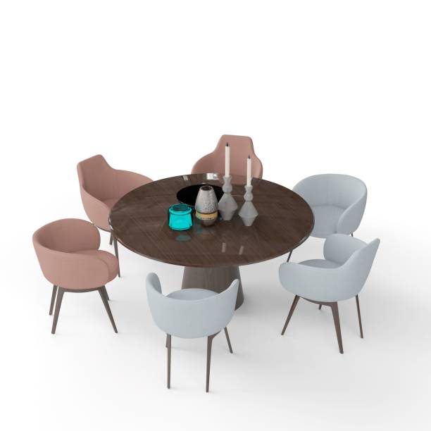 istock an image of a table and chairs with vases on it 1786228502