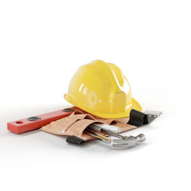 istock an orange hard hat, wrenches and bandages on a white background 1786234810