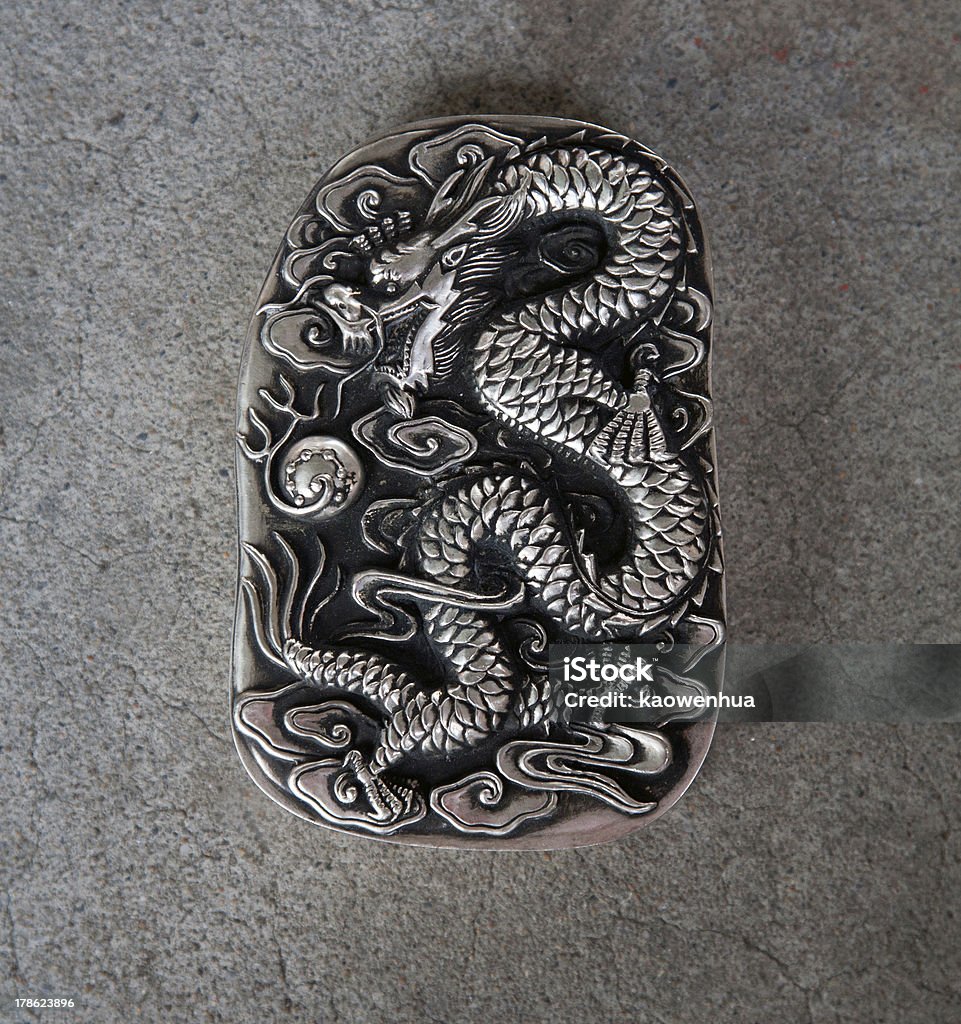 Bianco argento Drago - Foto stock royalty-free di Cultura cinese