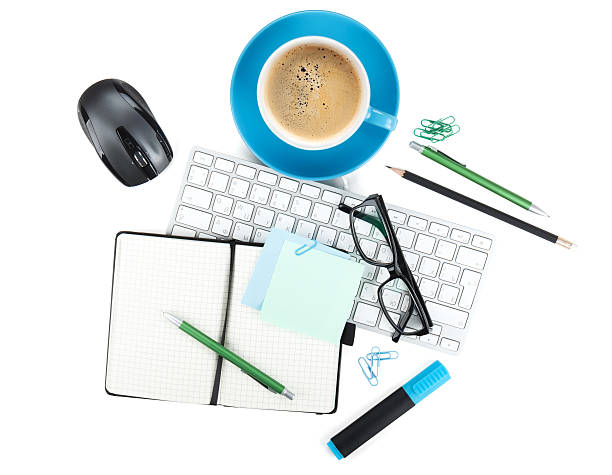 istock Coffee cup and office supplies 178624552