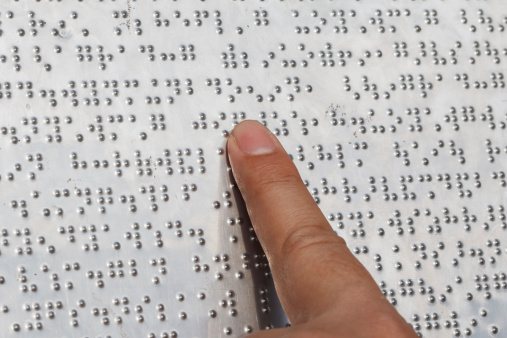One Finger Reading Braille