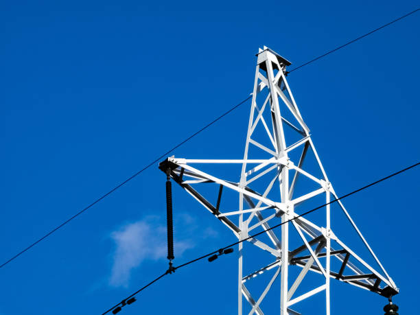 istock High voltage towers on skies background. Transmission line tower. 1786281649