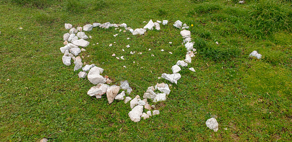 Stones stacked in the shape of a heart