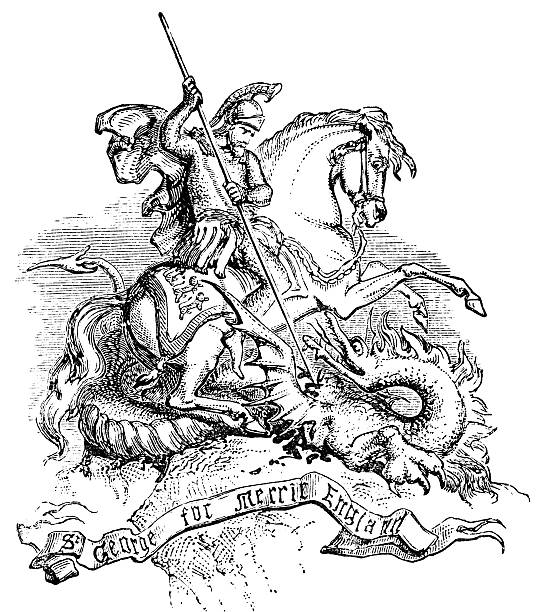 ilustrații de stoc cu sf. gheorghe și balaurul - saint george saint