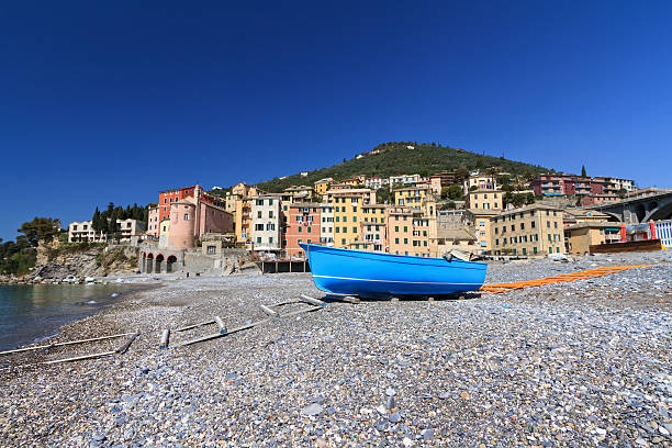 seaside in Sori, Italy stock photo