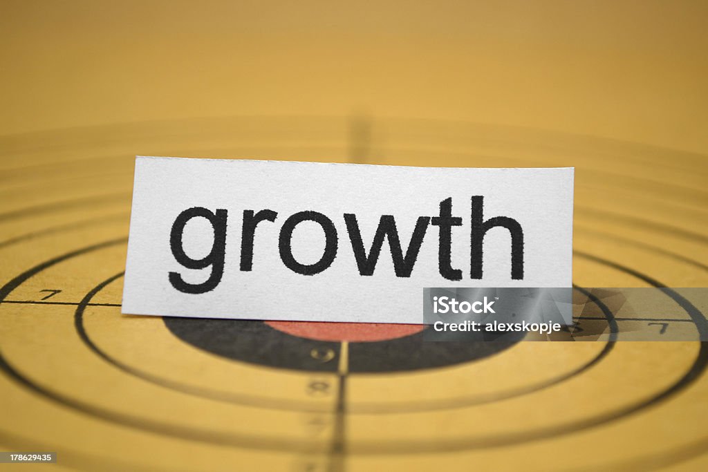 Growth target Close up of Growth tag on target Achievement Stock Photo