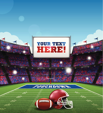 Football stadium background with space for text. EPS 10 file. Transparency effects used on highlight elements.