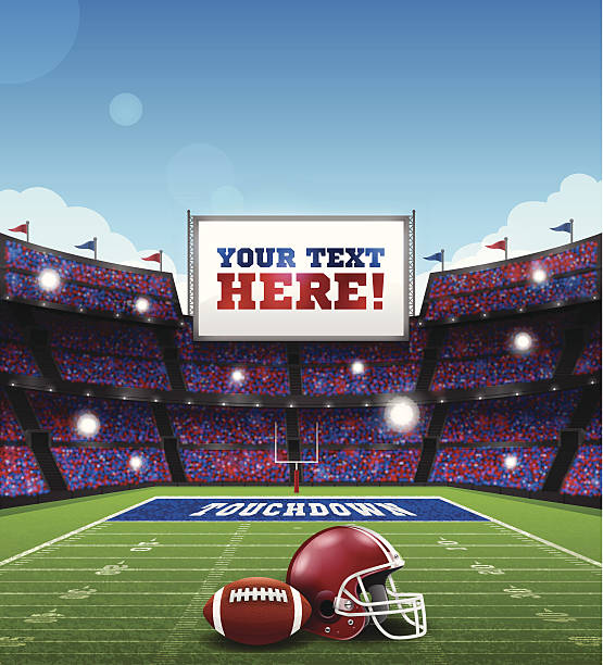 Football Game Football stadium background with space for text. EPS 10 file. Transparency effects used on highlight elements. alabama football stock illustrations