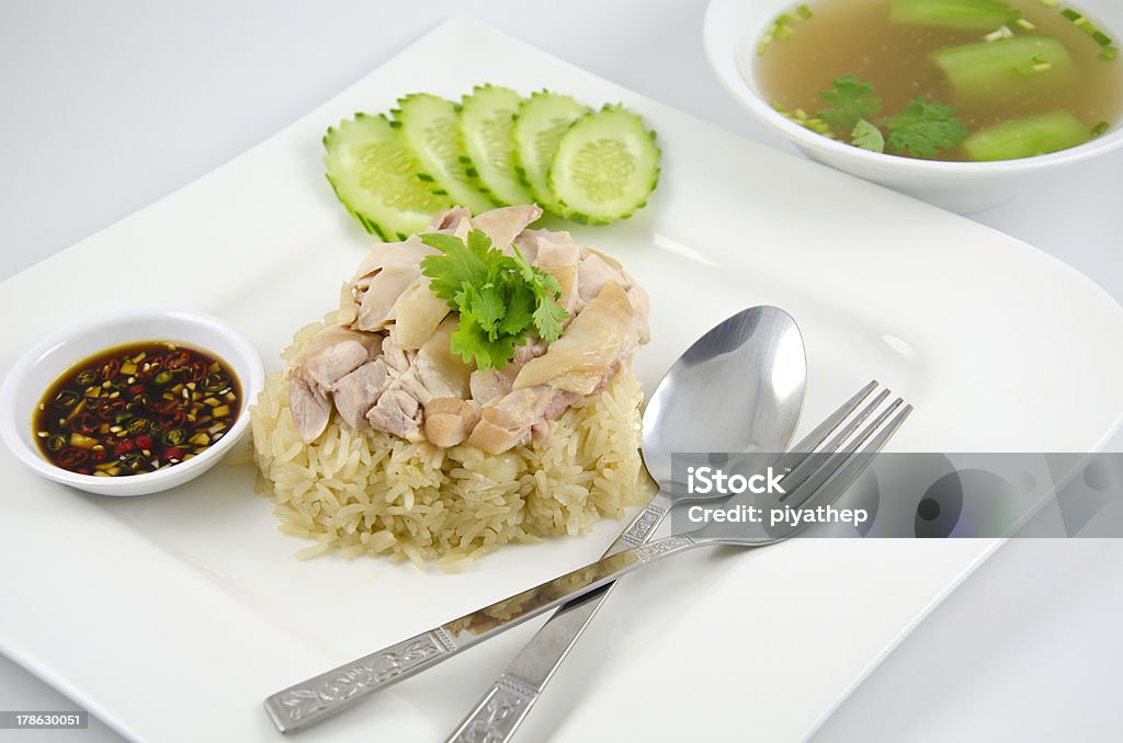 Pollo con riso al vapore - Foto stock royalty-free di Adulto
