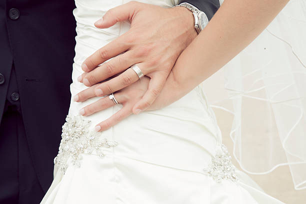 istock Wedding Rings on Newlyweds 178630137