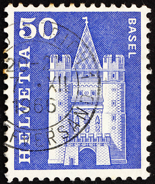 istock Postage stamp Switzerland 1960 Spalen Gate, Basel, Switzerland 178630358
