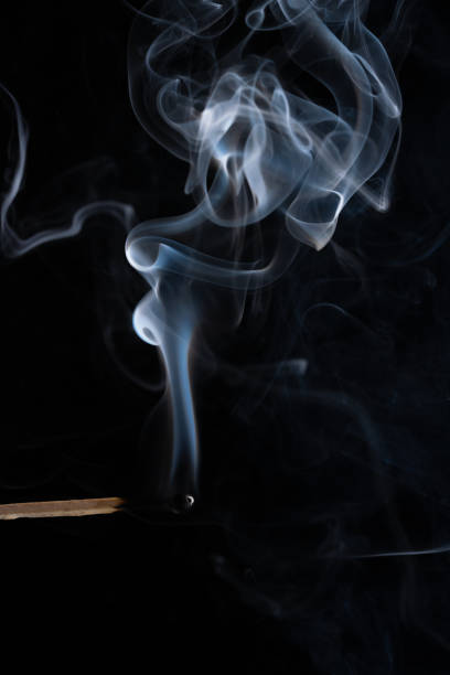 A closeup shot of an extinct match stick with a smoke