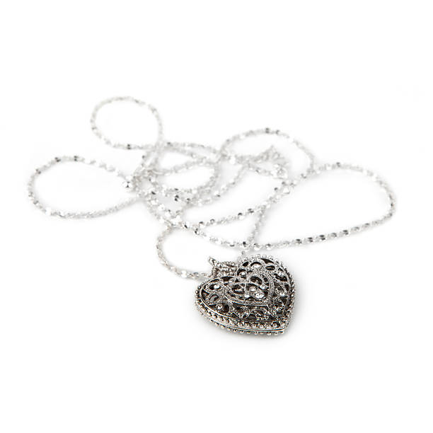istock Silver heart pendant necklace 178631062