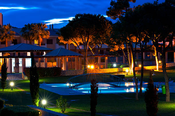 istock Swimming pool in the evening 178632747