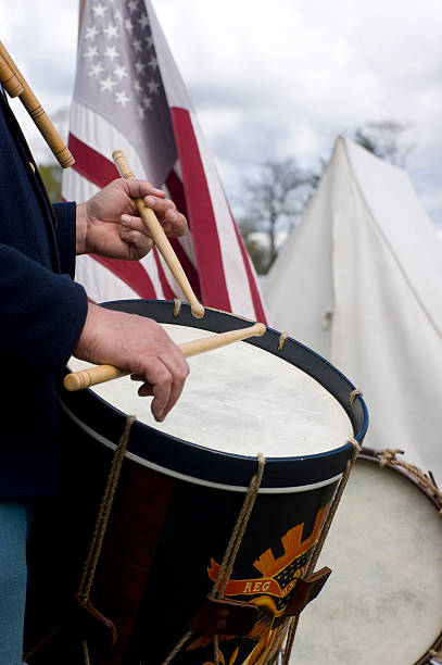 istock Formation Line Military Drummer Man Hands on Drum Instrument 178633856