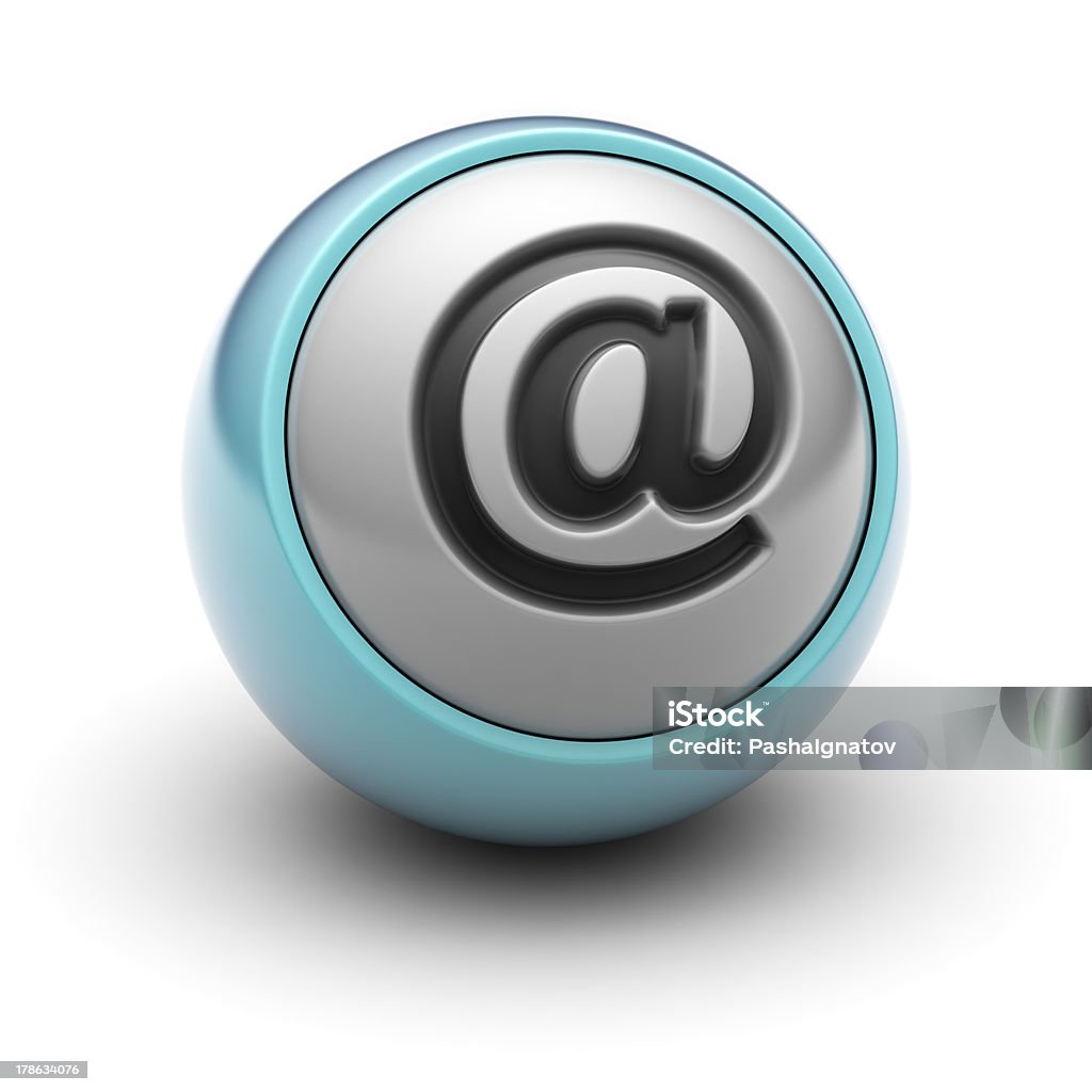 email Internet button on a ball. More &gt;&gt; 'at' Symbol Stock Photo
