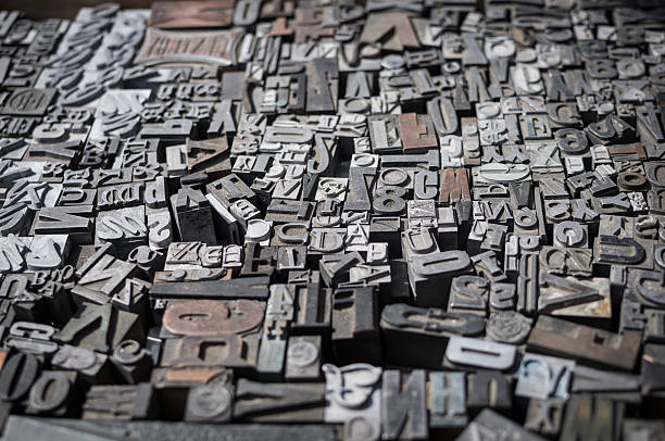 istock Old die press letters and numbers 178635242