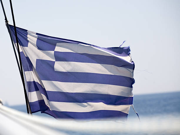 Greek flag stock photo