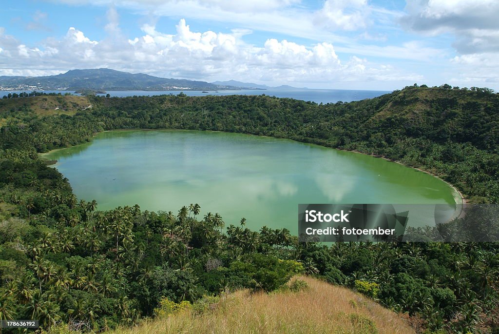 Dziani volcano lake at Mayotte island "Dziani volcano lake at Mayotte island, France" Lake Stock Photo