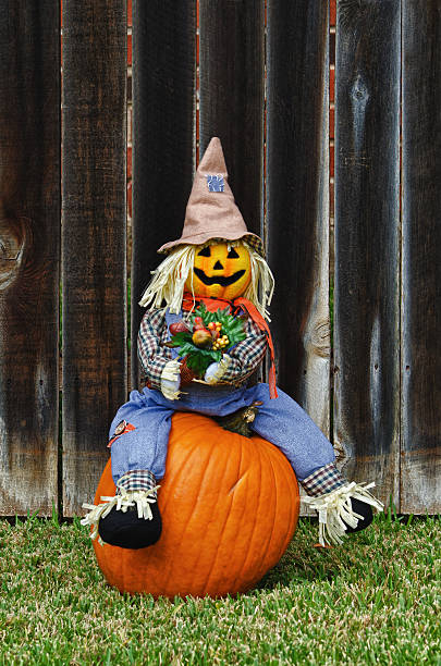 istock Scarecrow sitting on the pumpkin 178636457