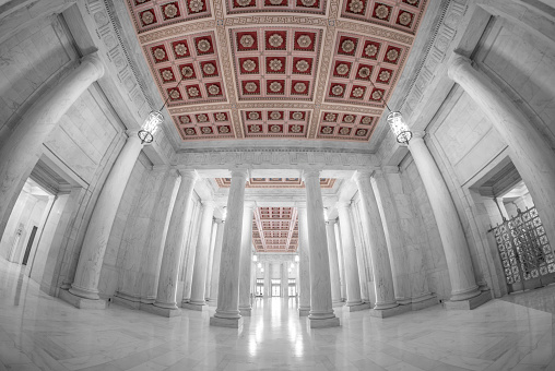 The Grand Hall of the United States Supreme Court in Washington DC -