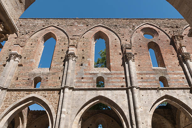 Abbey of San Galgano, Tuscany. stock photo