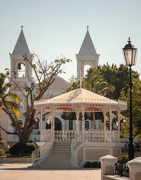 Los Cabos Kiosk and Church stock photo