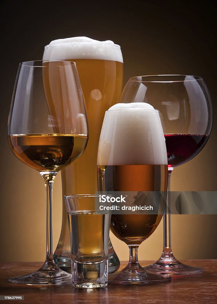 alcoholic drinks still life with different alcoholic drinks Beer - Alcohol Stock Photo