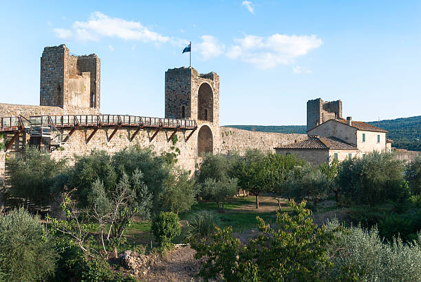 Castle of Monteriggioni, Tuscany. stock photo