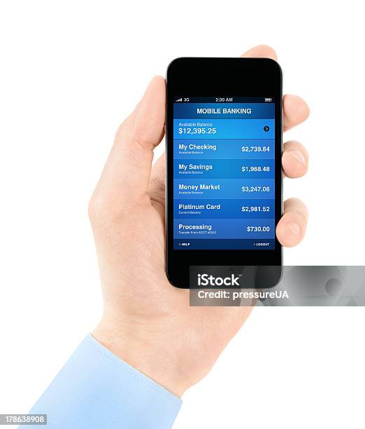 Mobile Banking Anwendung Stockfoto und mehr Bilder von Bankgeschäft - Bankgeschäft, Mobilität, Ausrüstung und Geräte