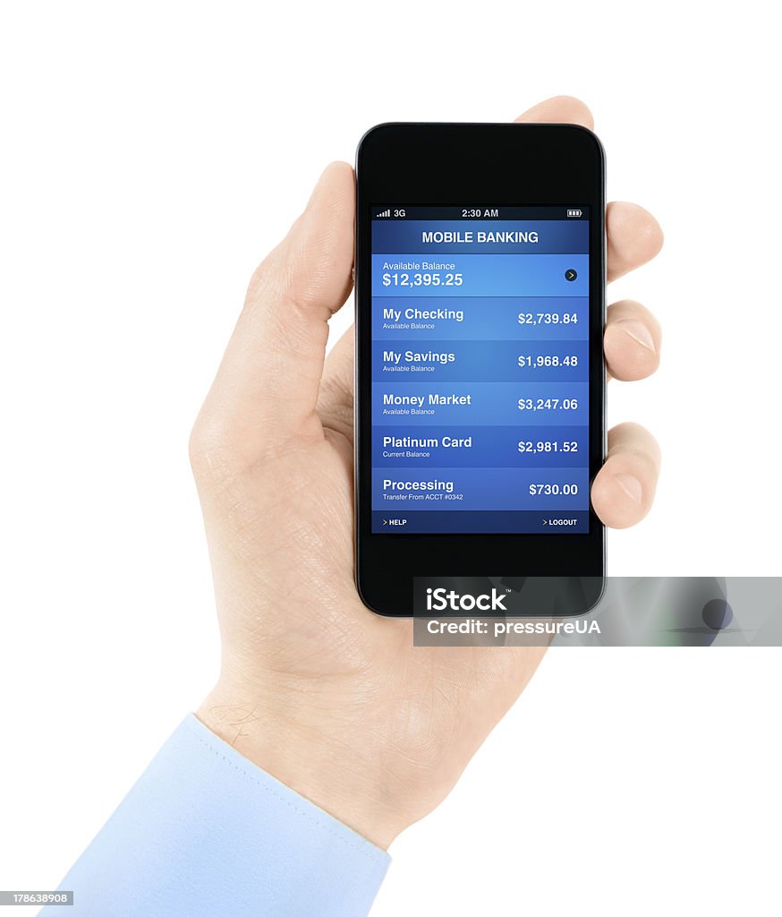 Mobile banking aplicativo - Foto de stock de Mobilidade royalty-free